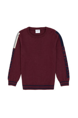 Erkek _ocuk Bordo Bisiklet Yaka Kazak