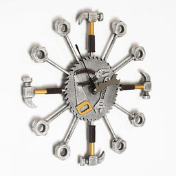 Часы настенные интерьерные большие «Инструменты», плавный ход, d-16 см, 37×37 см