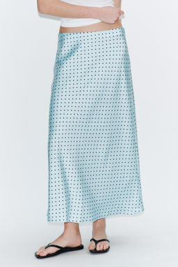 FALDA MIDI SATINADA / Azul claro - Zara фото 2