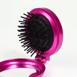 Цена за 7 шт. Расчёска массажная «Перламутр», складная, с зеркалом, d=6 см, МИКС