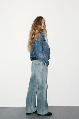 JEANS TRF WIDE LEG TIRO BAJO / Azul / Gris - Zara фото 13