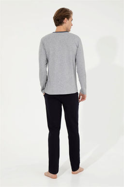 Erkek Gri Melanj Pijama Tak_m_ Sepette S_rpriz _ndirim - U.s. polo assn фото 3