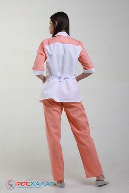 Женский медицинский костюм с отделкой, куртка и брюки КМТ-02