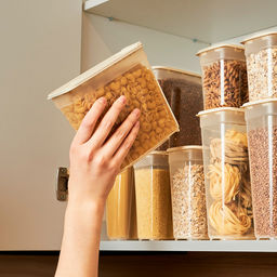 Контейнеров для сыпучих продуктов, набор 4 штуки: 1л, 1,4л 2шт, 1,8л, полипропилен, слоновая кость (Россия) - Домашняя мода фото 6