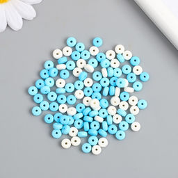 Бусины для творчества PVC «Колечки. Морская пена», набор 112 шт., 0.7×0.7×0.3 см
