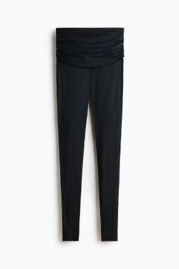 Leggings con panel drapeado