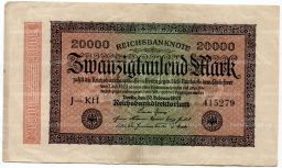 Банкнота 20000 марок 1923 года Германия