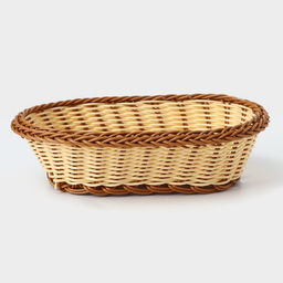 Корзинка для фруктов и хлеба Доляна «Молочный шоколад», 25×17 см, пластик, плетёная, молочная