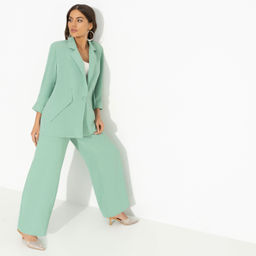 Брючный костюм из лёгкой ткани Стиль по-французски (green 2 в 1)