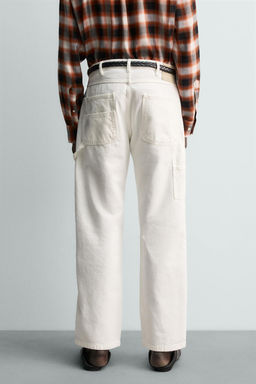 PANTAL?N BOLSILLO CARPINTERO AARON LEVINE X ZARA / Blanco  фото 3