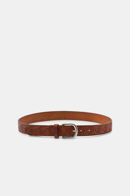 100% EMBOSSED LEATHER BELT - Zara фото 2