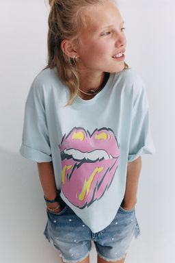 CAMISETA ESTAMPADA ROLLING STONE  / Azul