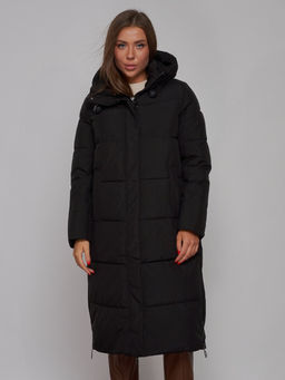 Пальто утепленное молодежное зимнее женское черного цвета 52329Ch - Holdluck фото 8