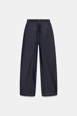 JEANS ZW COLLECTION BALLOON TIRO ALTO PLIEGUES / Azul - Zara фото 7