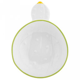 Мексика Блюдце-розетка для варенья фарфоровое 13х9,7см h3,5см, с ручкой, рельефный декор, цвета в ассортименте: белый, салатовый (Китай) - Домашняя мода фото 5