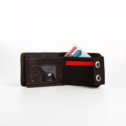 Портмоне мужское на магнитах, коричневое