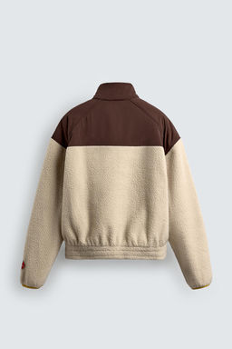 CONTRAST COMBINATION FAUX SHEARLING JACKET - Zara фото 6