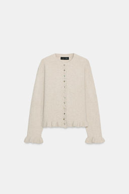 RUFFLE TRIM KNIT CARDIGAN - Zara фото 5