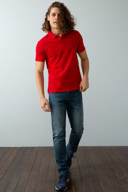 Мужская красная базовая футболка с воротником-поло Неожиданная скидка в корзине - U.s. polo assn фото 7