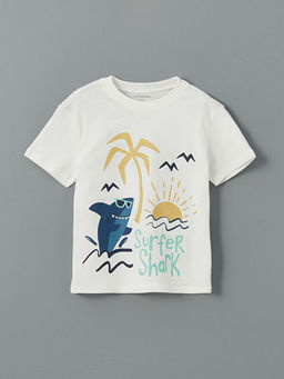 Bisiklet Yaka Bask?l? Erkek ?ocuk Ti??rt