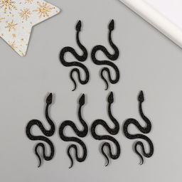 Декоративный элемент для творчества из фоамирана «Чёрная змея», набор 6 шт., 7 см