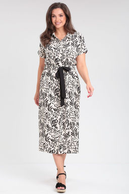 Платье Lenata 16411 черно молочный