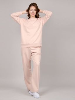 Костюм Лайк бежевый, футер петля - Малина фото 3