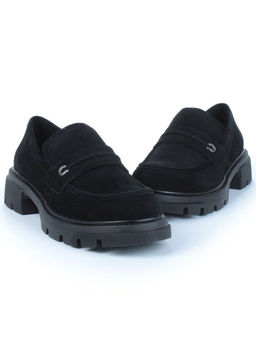 01-C1819-2 BLACK Ботинки демисезонные женские (натуральная замша)