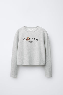 CAMISETA RIB ESTAMPADA / Gris vigor? - Zara фото 3