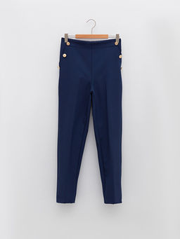 Beli Lastikli D??me Detayl? Gabardin K?z ?ocuk Pantolon