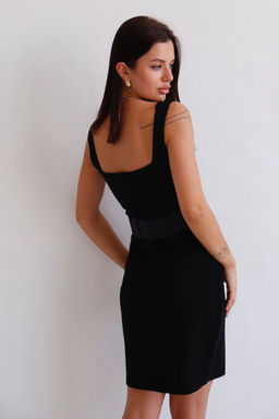 Платье с вырезом каре чёрное - Martichelli фото 7