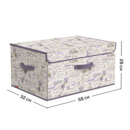 VAL LV-BOX-DDL Короб стеллажный с откидной стенкой, с крышкой, 58*32*28 см, LAVANDE, шт - Valiant фото 3