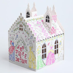 Дом-раскраска 3 в 1 Принцессы, замок, набор для творчества, 16 18 22 см - Disney фото 2