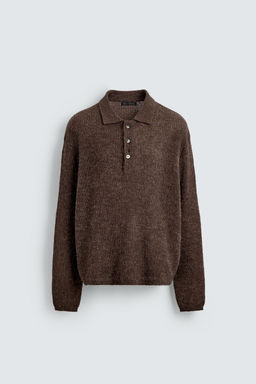 TEXTURED KNIT POLO SHIRT - Zara фото 7