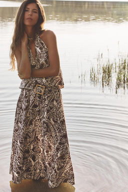 MIDI SKIRT WITH CUTWORK EMBROIDERY - Zara фото 2