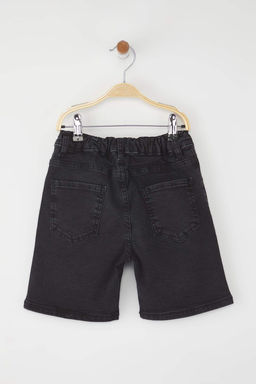 Siyah Erkek Cocuk %100 Pamuk Basic Lastikli Denim Sort TKDSS25SR00026 - Trendyolmilla фото 2