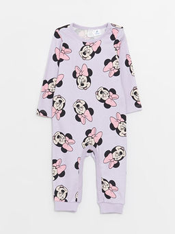 Bisiklet Yaka Uzun Kollu Minnie Mouse Bask?l? K?z Bebek Tulum 2li - Waikiki фото 2