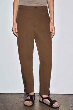 ZW COLLECTION DARTED TROUSERS WITH BELT LOOPS - Zara фото 10