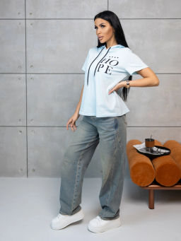 Футболка женская, цвет голубой - Барболета фото 6