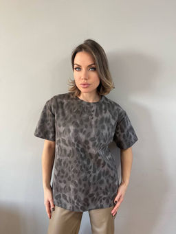 K13450 Футболка OVER SIZE (замша) ГРАФИТ