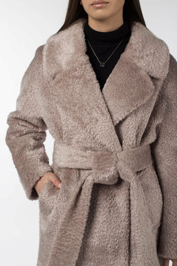 02-3077 Пальто женское утепленное (пояс) - El podio фото 8