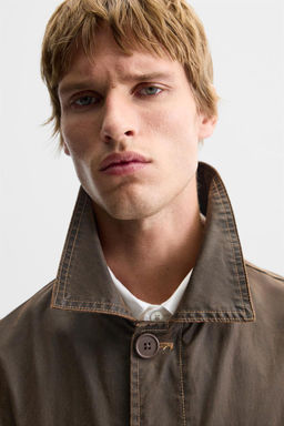 WAXED-FINISH WASHED COAT - Zara фото 3