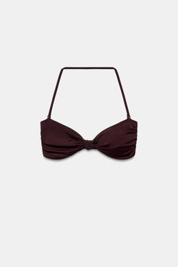 TOP BIKINI BANDEAU NUDO / Marr?n - Zara фото 3