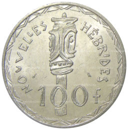 100 франков 1966 года Новые Гебриды