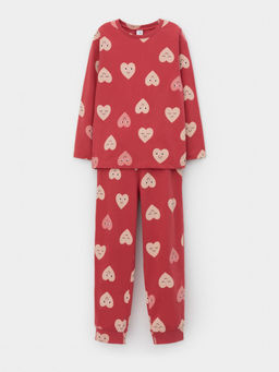 К 1561/спелая вишня,доброе сердце пижама дет