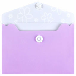 Папка для карт и визиток пластиковая Феникс+, арт. 72232/ 12 СИРЕНЕВЫЕ ЦВЕТОЧКИ (полипропилен, 10.5х7.4 см, 1 отделение (-я), кнопка, УФ-печать)