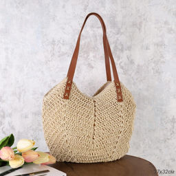 Сумка плетеная 36x32x16 / DW-18 /уп 1/бежевая
