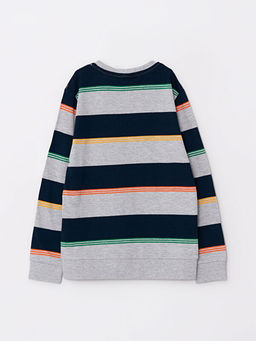 Bisiklet Yaka ?izgili Uzun Kollu Erkek ?ocuk Ti??rt - Waikiki фото 2