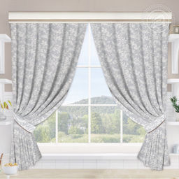 Шторы для кухни с подхватом Анис 145*180/Шторы: 2 шт.- 145*180, подхваты: 2 шт. Шторы "АРТ ДИЗАЙН" для кухни