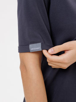 Трикотажное женское удлиненное платье-футболка графит ВП-08 (33)